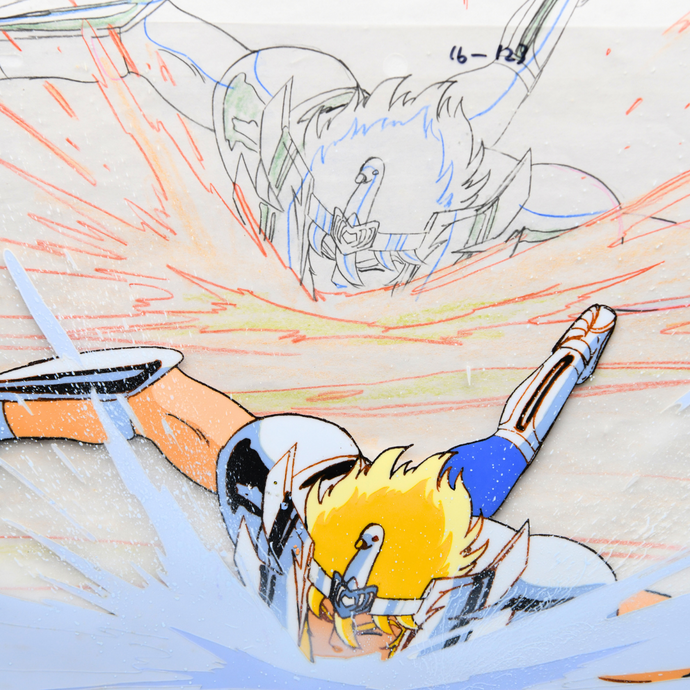 Saint Seiya - Hyoga Hitting the ground- Original Anime Production Cel and Douga Episode 21 - 17:34 Mark