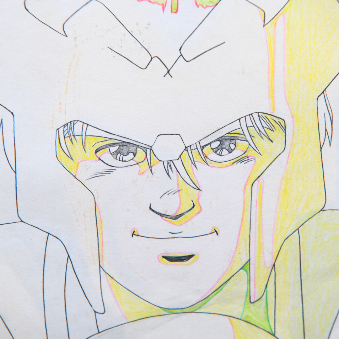 Shurato: The Legend of the Heavenly Sphere – Shurato Hidaka Smiling with Confidence – original animation production artwork – detail 7