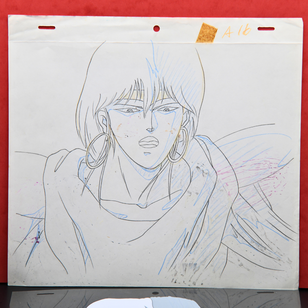 Shurato: The Legend of the Heavenly Sphere – Gai Kuroki Surprised – original animation production artwork – detail 8