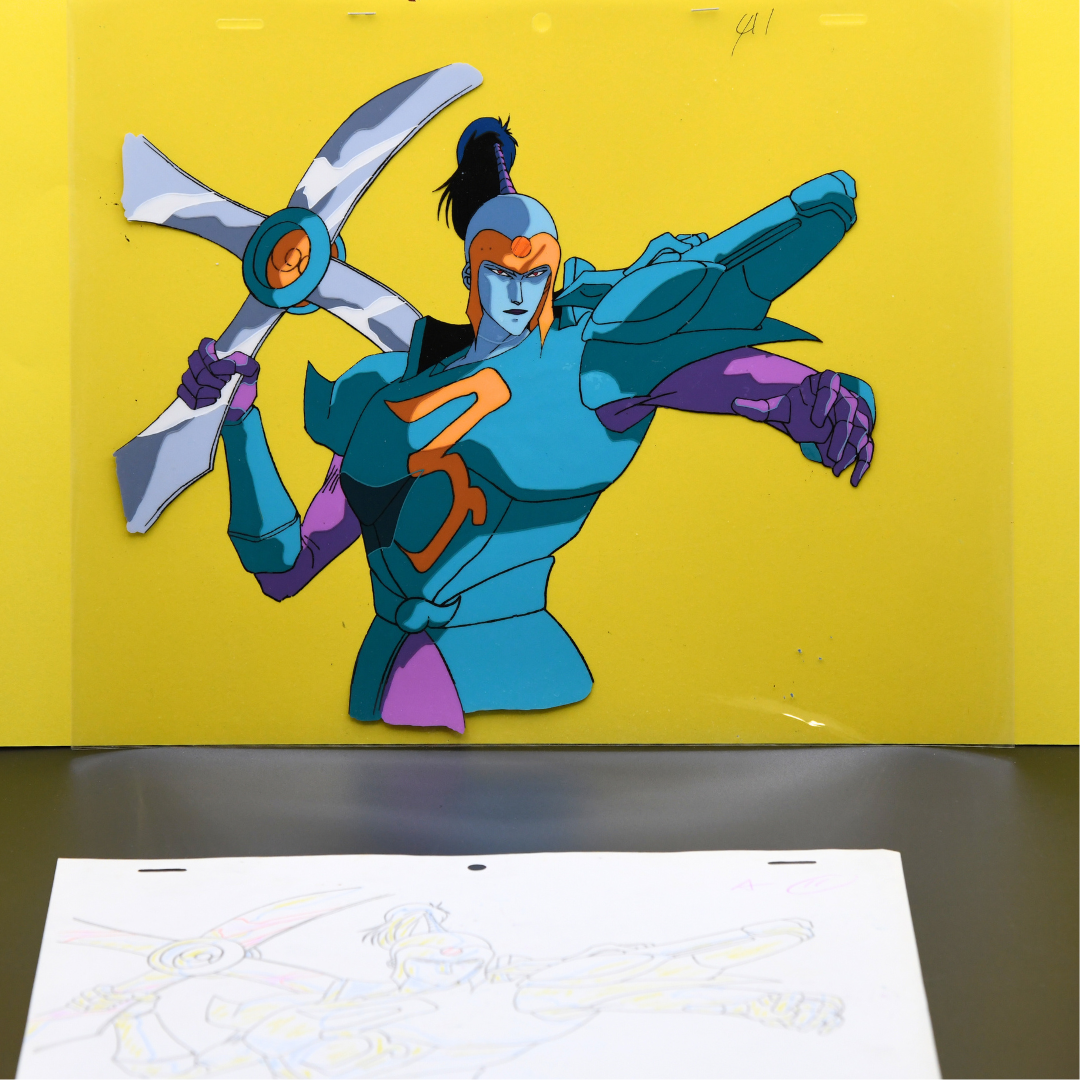 Shurato: The Legend of the Heavenly Sphere – Antela with Weapon – original animation production artwork – detail 4