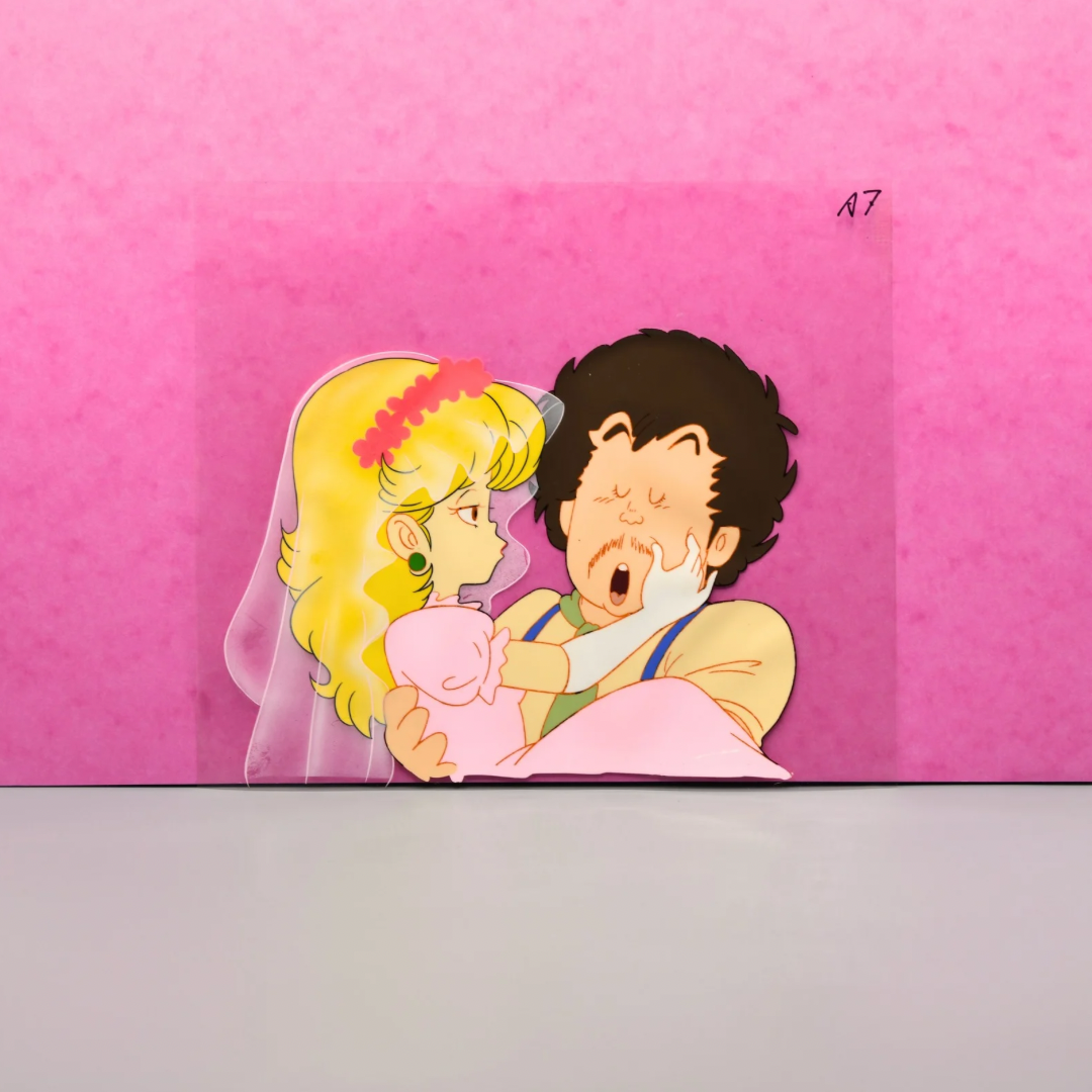 Dr. Slump – Senbei & Midori Wedding Scene – original animation production artwork – detail 2