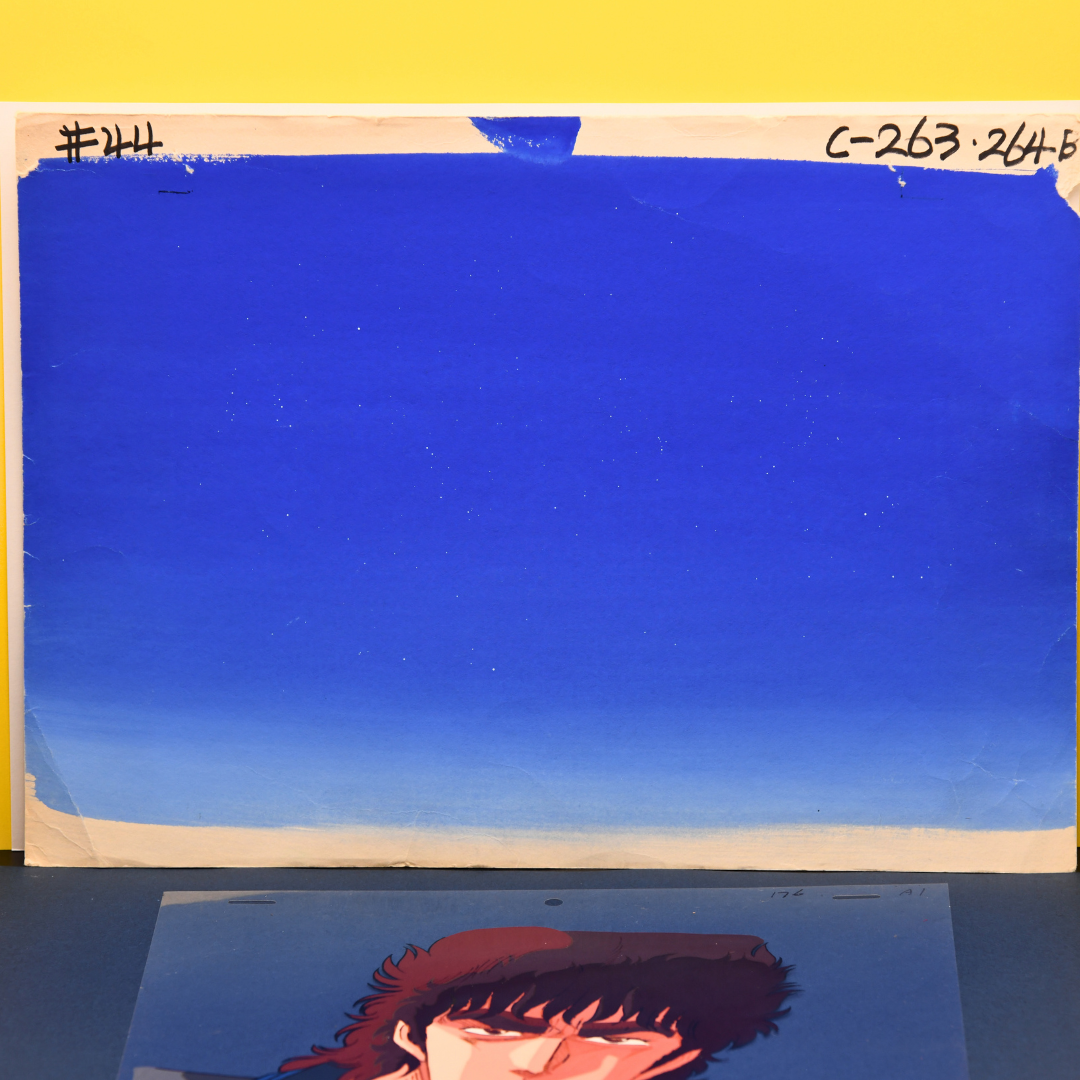 Fist of the North Star (Hokuto no Ken) – Kenshiro Close-Up, Fire in the Eyes – original animation production artwork – detail 9