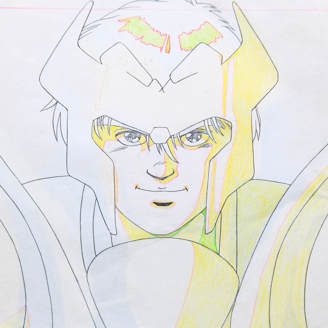 Shurato: The Legend of the Heavenly Sphere – Shurato Hidaka Smiling with Confidence – original animation production artwork – detail 8