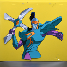 Load image into Gallery viewer, Shurato - Antela with weapon - Original Production Anime Cel and Douga + Background