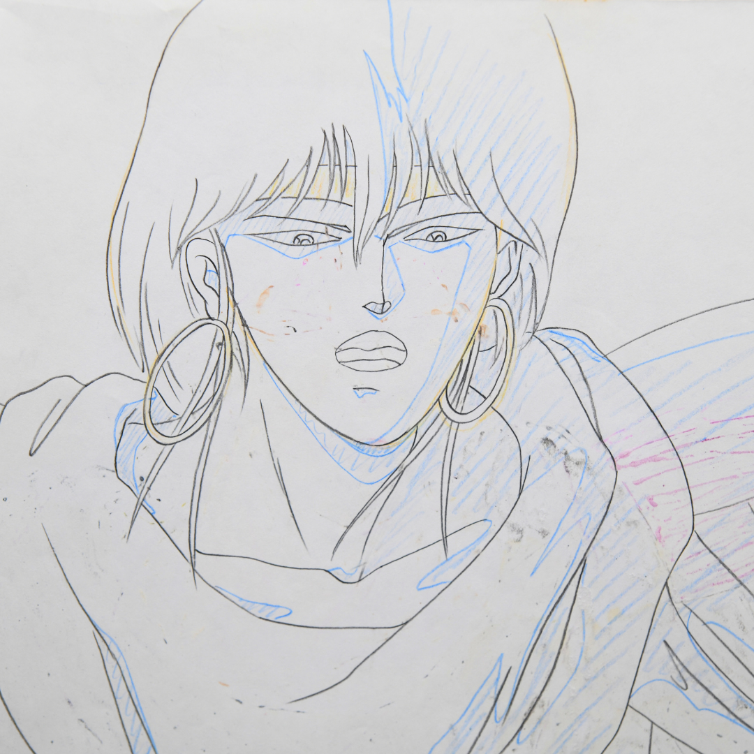 Shurato: The Legend of the Heavenly Sphere – Gai Kuroki Surprised – original animation production artwork – detail 9