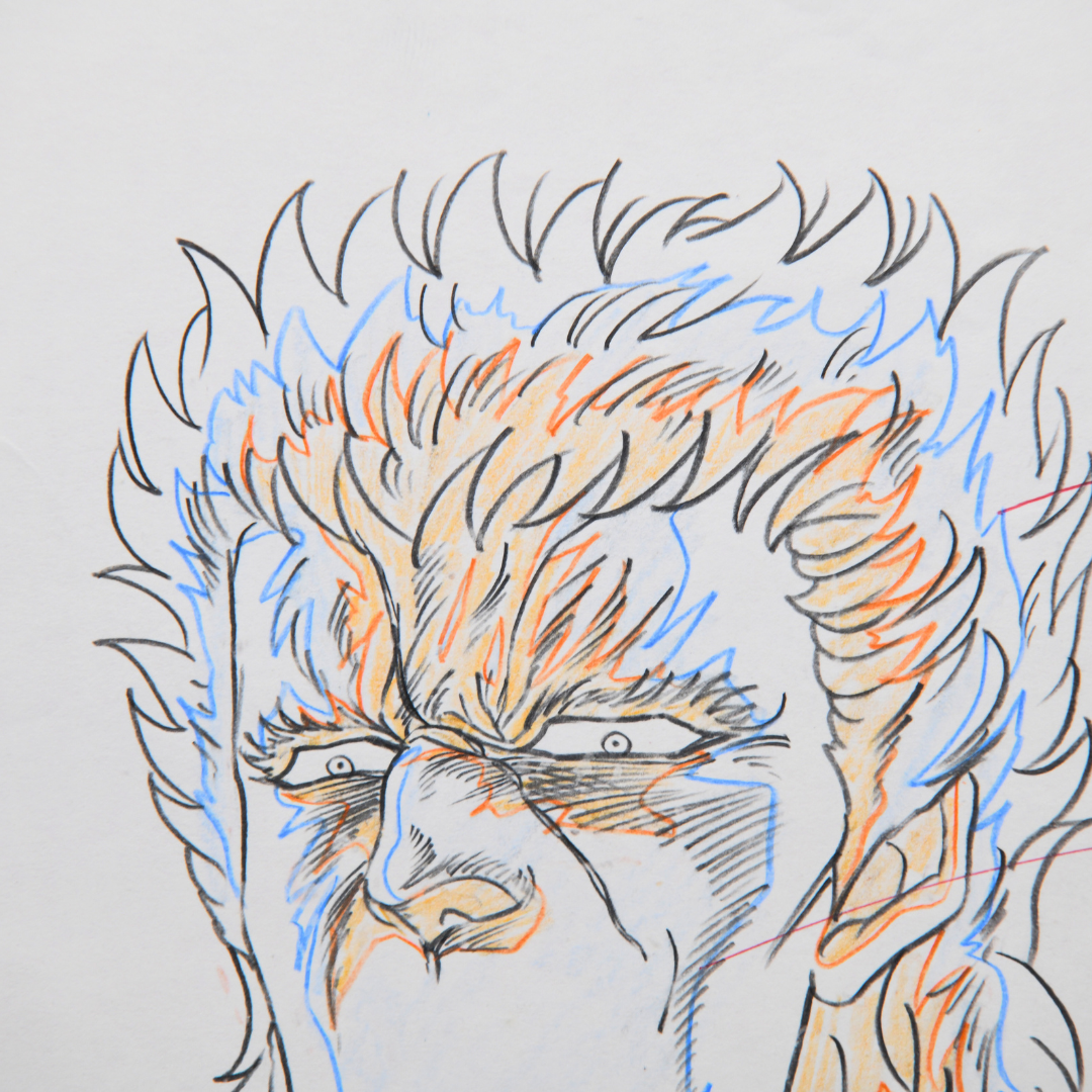 Fist of the North Star (Hokuto no Ken) – Raoh Devilish Smile – original animation production artwork – detail 9
