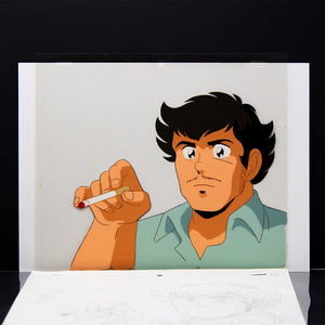 Akai Kiba Blue Sonnet - Kiryuu Jin Smoking - Original Production Cel + Douga Anime