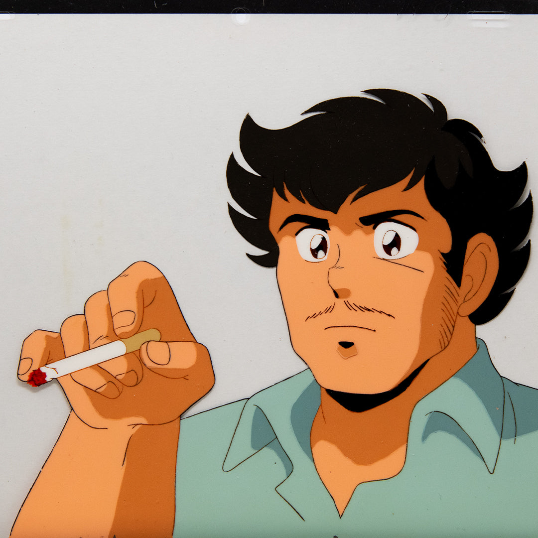 Akai Kiba Blue Sonnet - Kiryuu Jin Smoking - Original Production Cel + Douga Anime