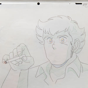 Akai Kiba Blue Sonnet - Kiryuu Jin Smoking - Original Production Cel + Douga Anime