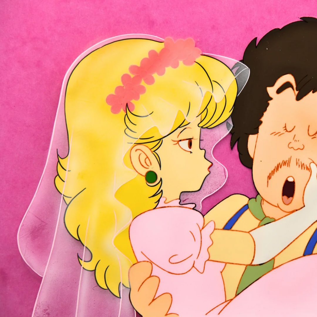 Dr. Slump Senbei & Midori Wedding Scene Production Cel