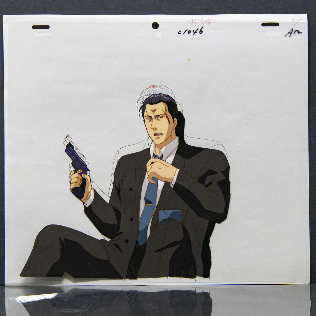 City Hunter – Jack Douglas Shot – original animation production artwork – detail 2