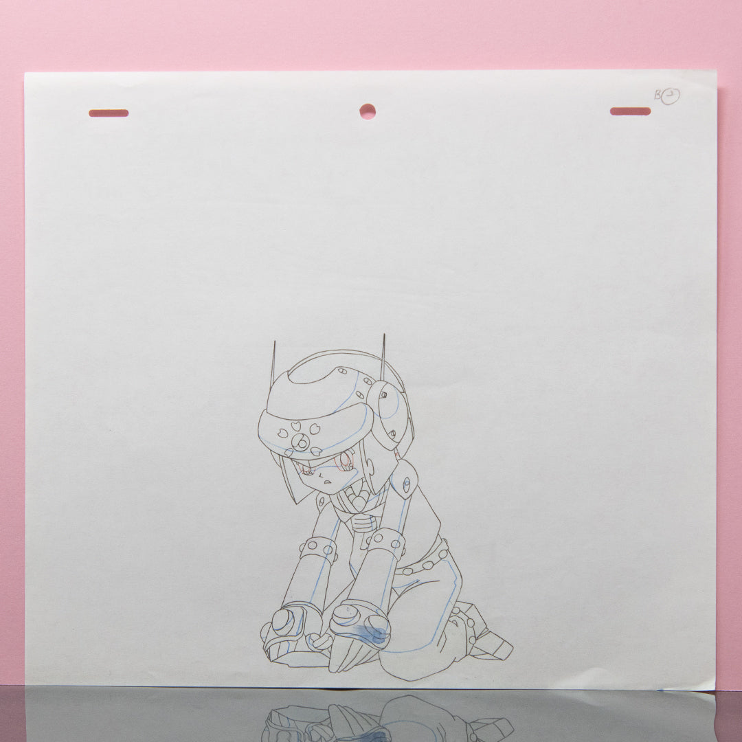 Charge! Papparatai – Robot Girl – original animation production artwork – detail 3