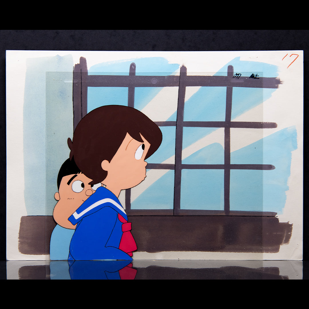 The Gutsy Frog – Hiroshi Kaizuka in Classroom – original animation production artwork – detail 2