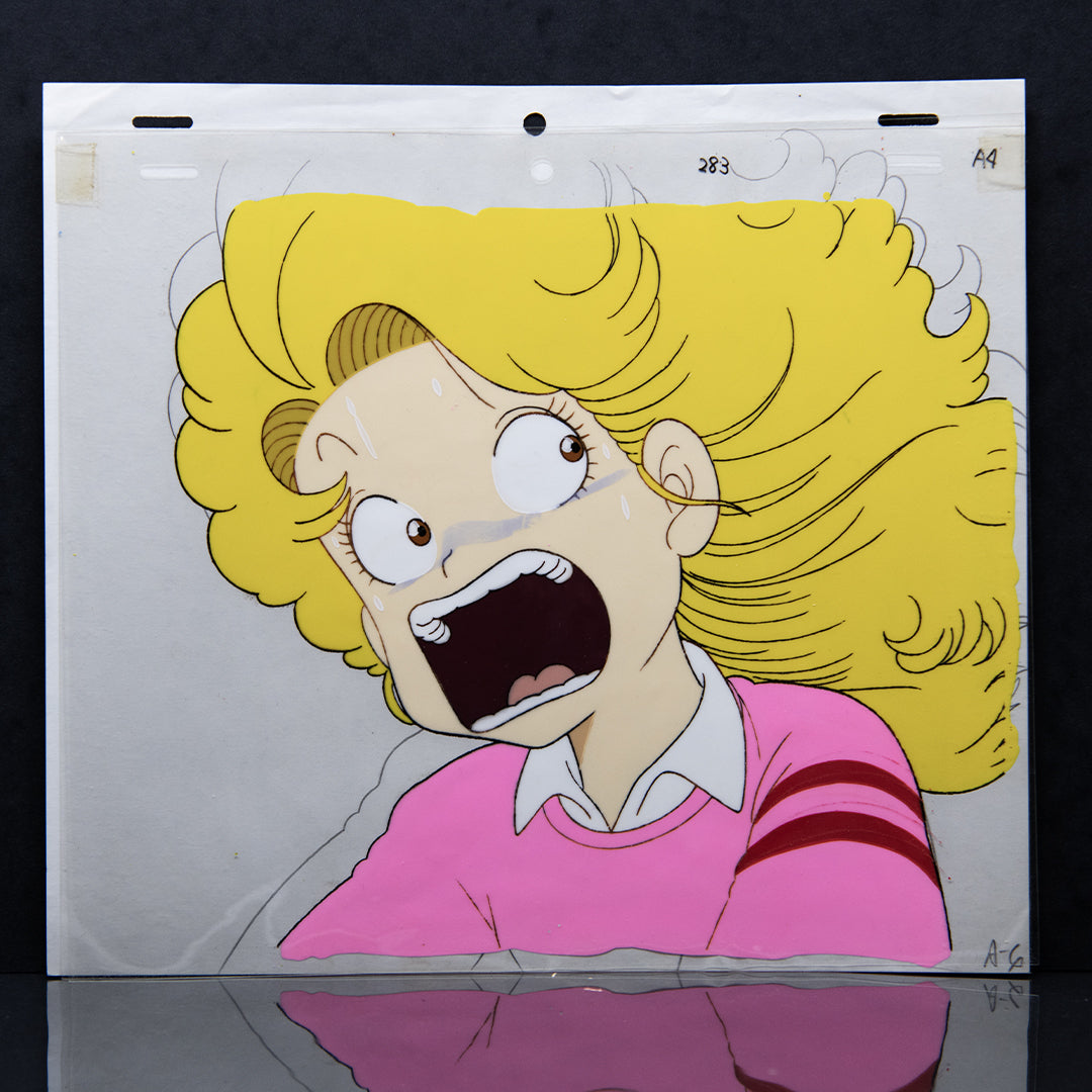 Dr. Slump – Midori Norimaki Screaming – original animation production artwork – detail 3