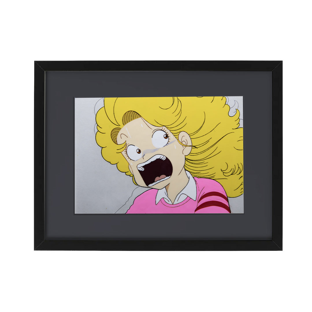 Dr. Slump – Midori Norimaki Screaming – original animation production artwork – detail 2