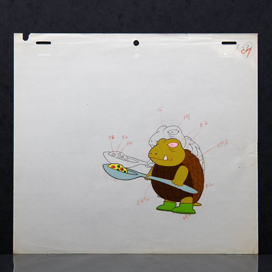 Dr Slump - Gamera - Akira Toriyama - Original Hand Painted Production Cel + Douga Stcuk