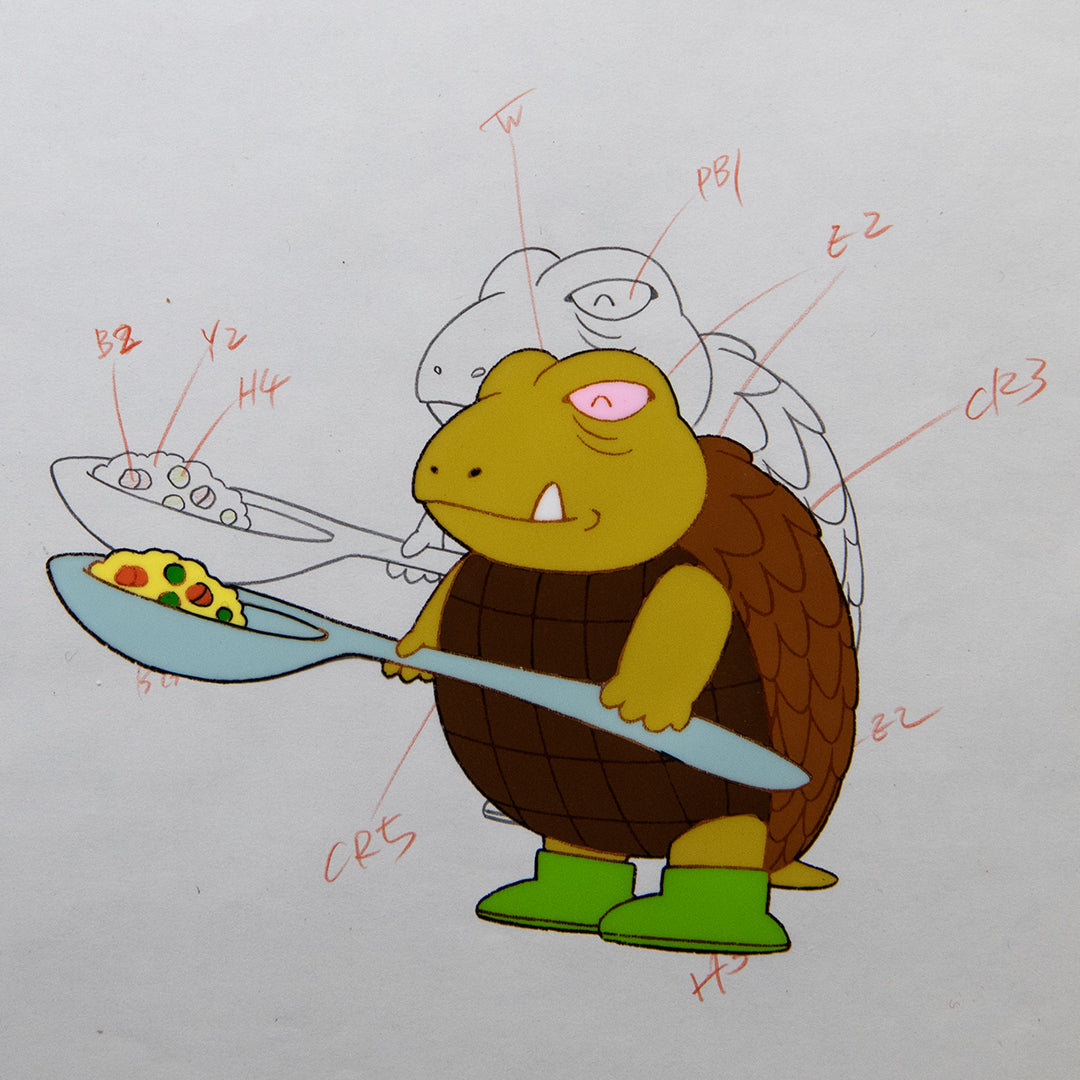 Dr Slump - Gamera - Akira Toriyama - Original Hand Painted Production Cel + Douga Stcuk