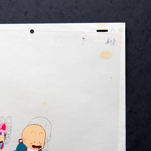 Dr Slump - Arale Following Baby  - Akira Toriyama - Original Hand Painted Production Cel + Douga Stuck