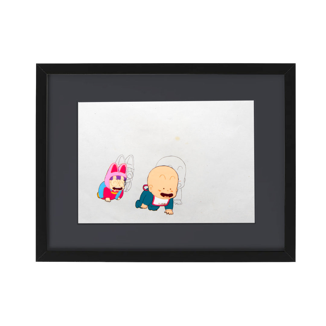 Dr. Slump – Arale Following Baby – original animation production artwork – detail 3