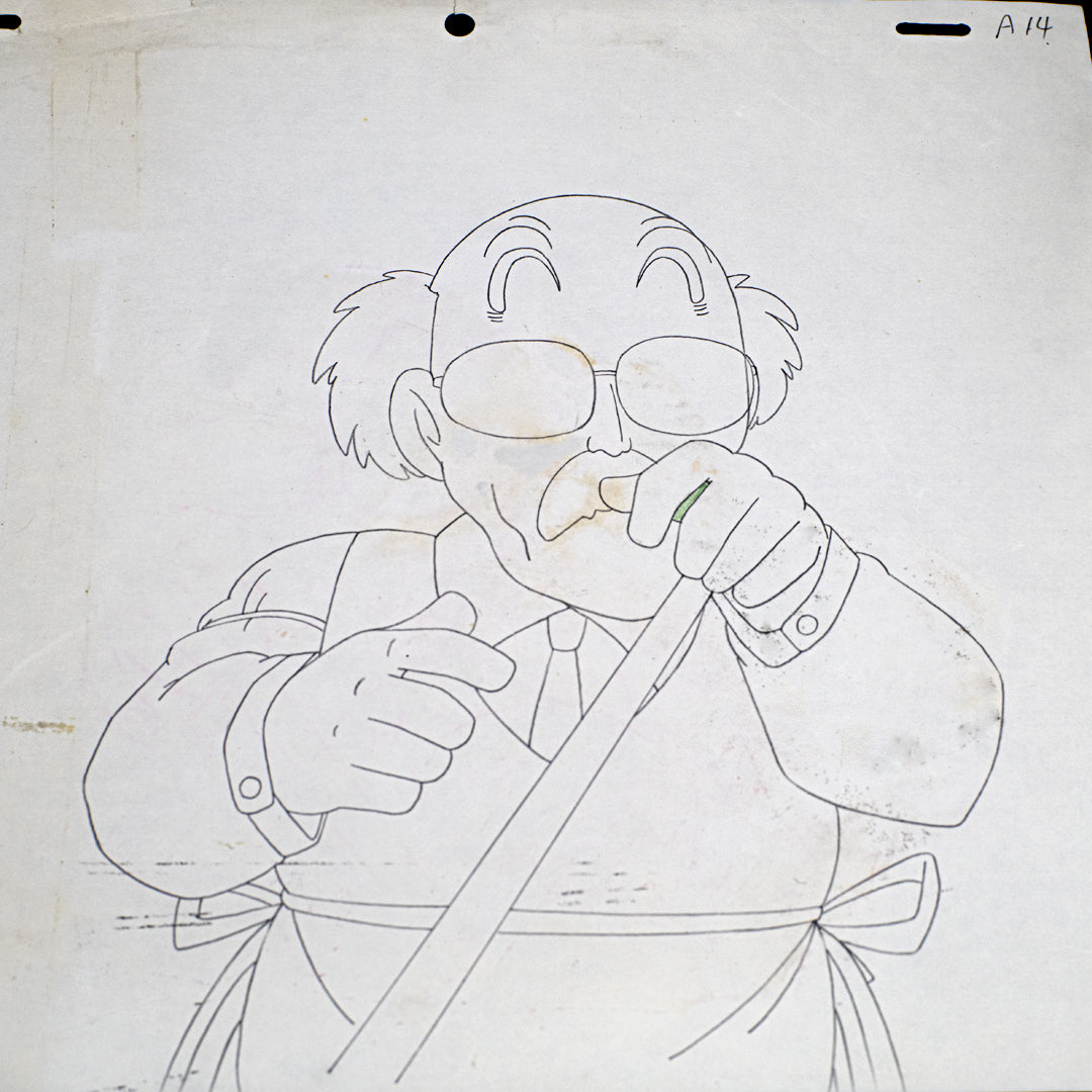 Dr. Slump – Grandpa – original animation production artwork – detail 3