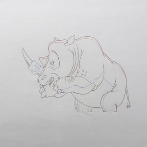 Elmers Adventure - My Fathers Dragon- Elmer & Rhino - Original Production Cel Anime + 2 Douga