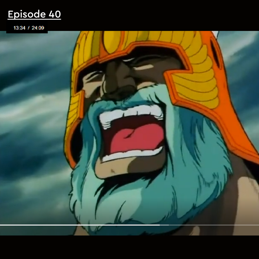 Fist of the North Star (Hokuto no Ken) – Uighur Evil Laugh – Original Animation Cel and Hand-Painted Background (Toei Animation, 1984)