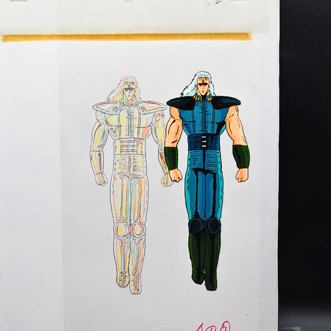 Own a rare, large-format Rei cel from Fist of the North Star with matching douga and original background. A masterpiece for discerning anime collectors. 