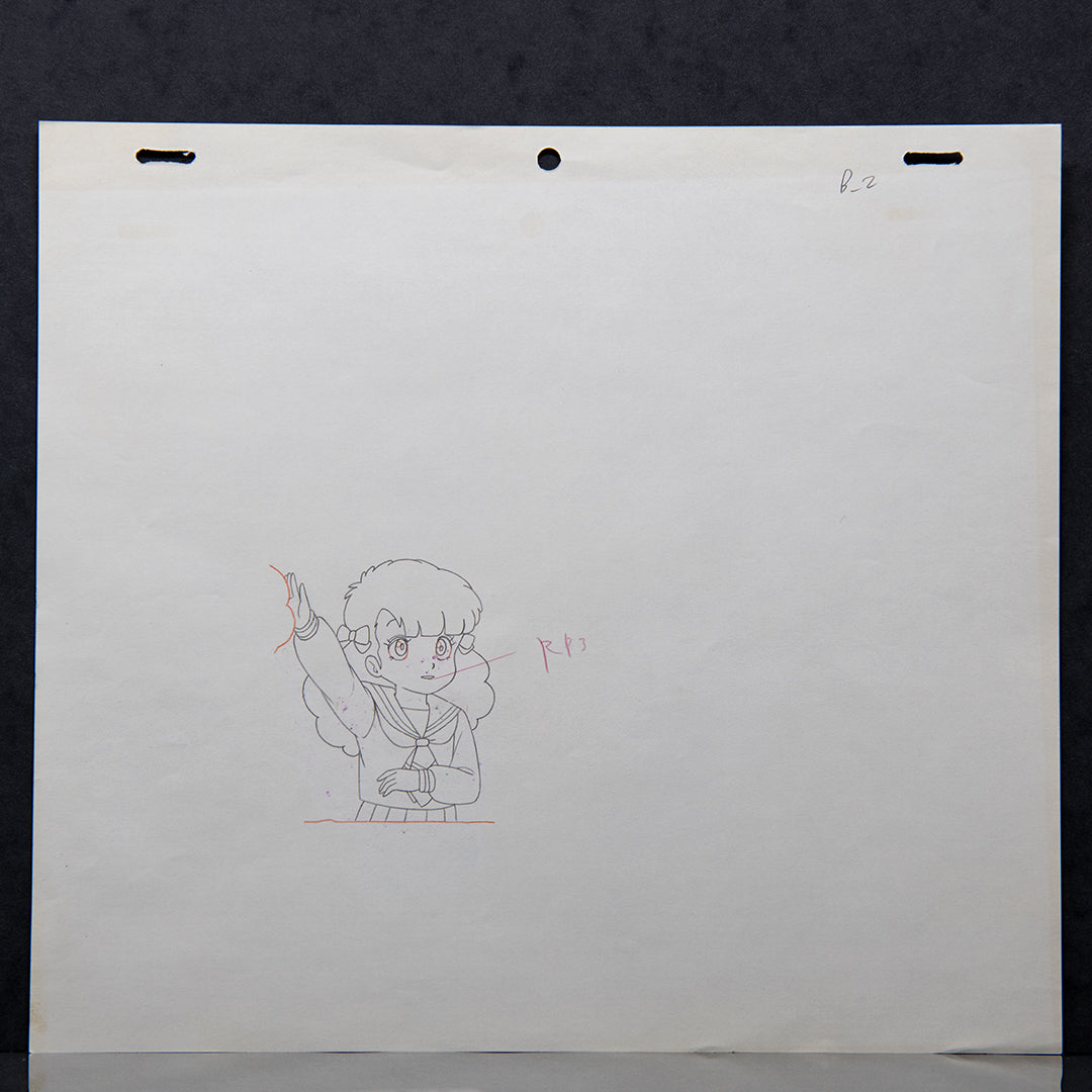 Gu-Gu Ganmo – Ayumi Ichigaya at School – original animation production artwork – detail 3