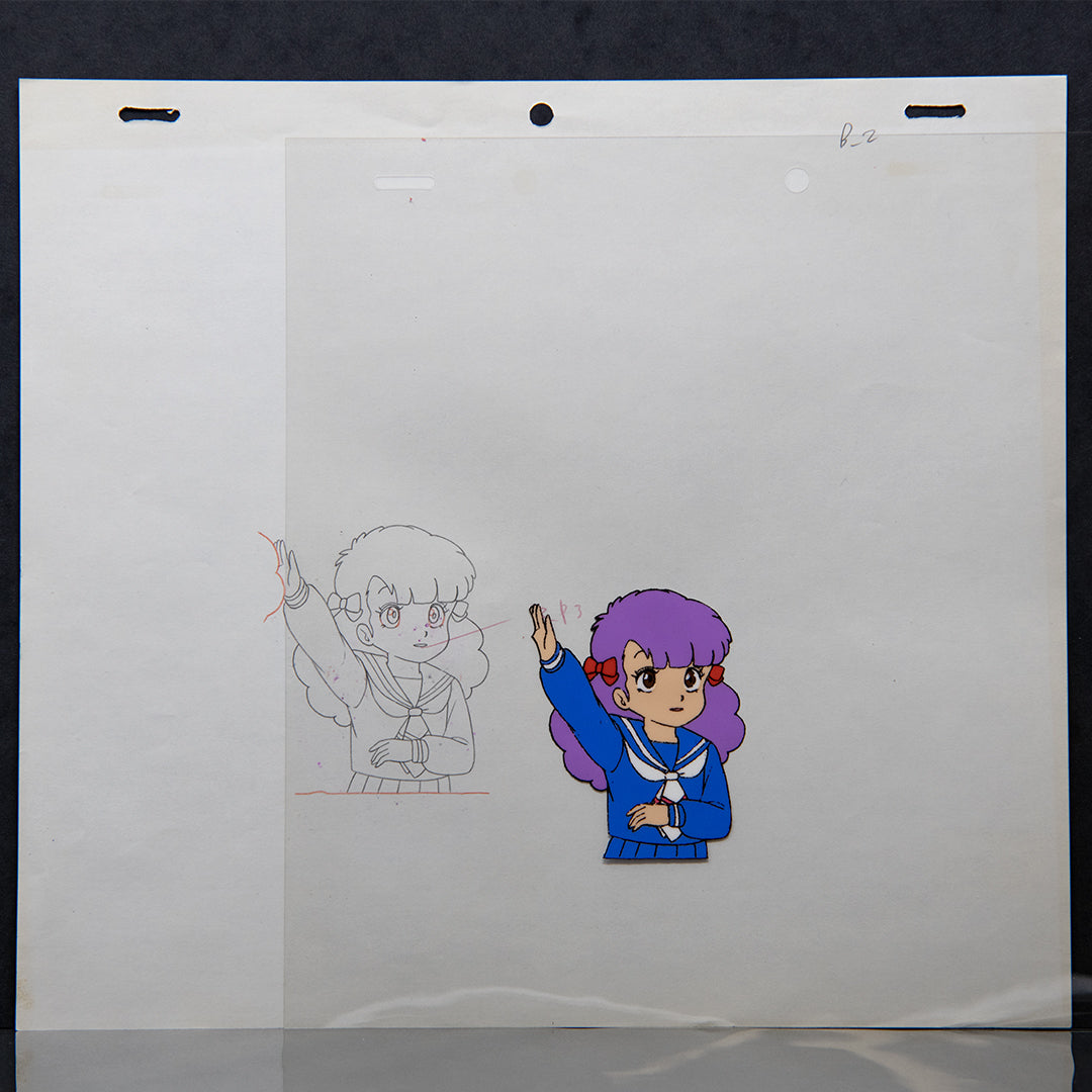 Gu-Gu Ganmo – Ayumi Ichigaya at School – original animation production artwork – detail 5