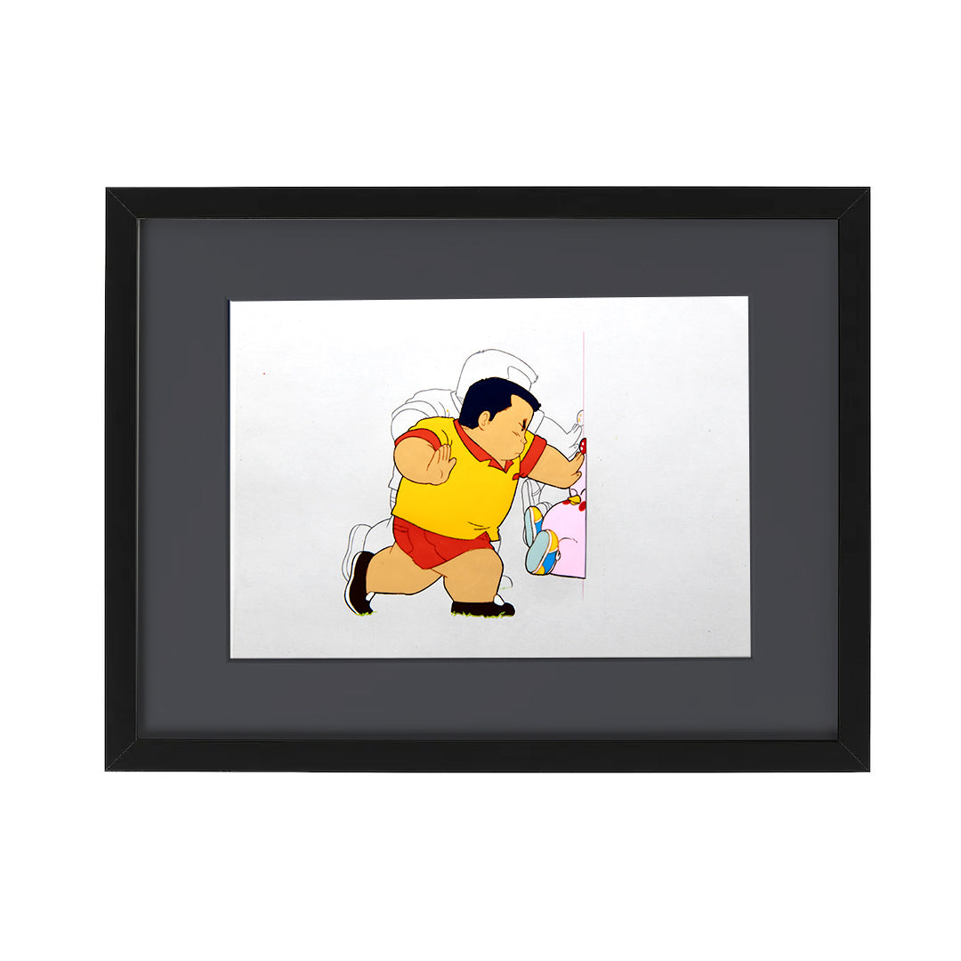 Gu-Gu Ganmo – Toshimitsu Pushing Ganmo – original animation production artwork – detail 3