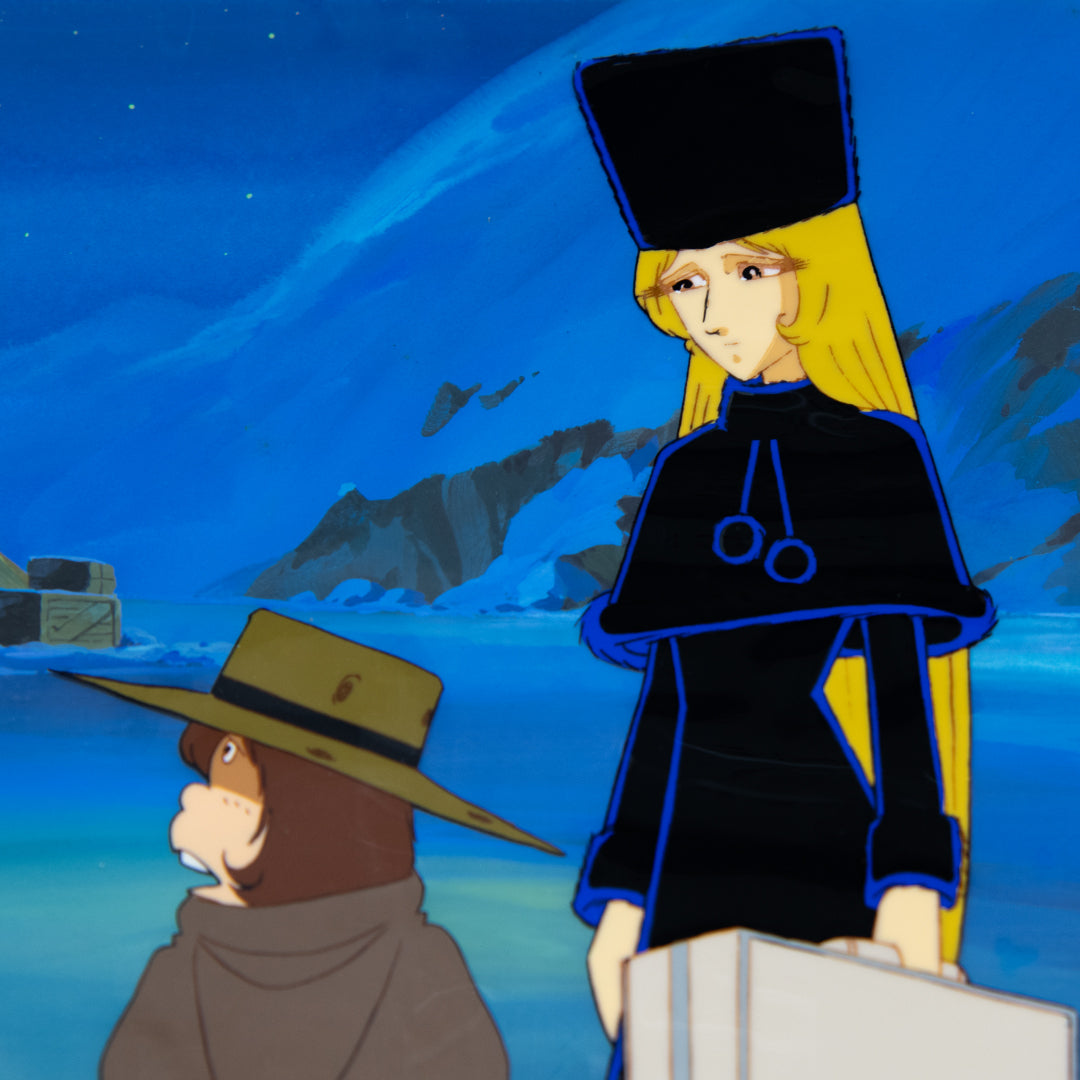 Galaxy 999 + Tetsuro & Maetel - Original Production Cel Anime  + Original Background