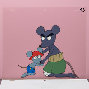 Hanasaka Tenshi Ten-Ten-kun - Mouse Duo - Original Production Cel Anime