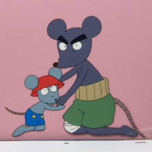 Load image into Gallery viewer, Hanasaka Tenshi Ten-Ten-kun - Mouse Duo - Original Production Cel Anime