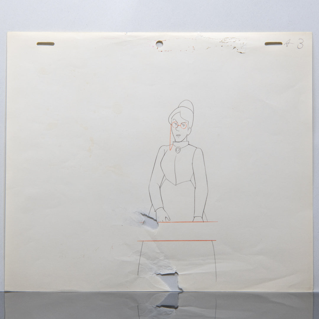 Heidi – Fräulein Rottenmeier – original animation production artwork – detail 2