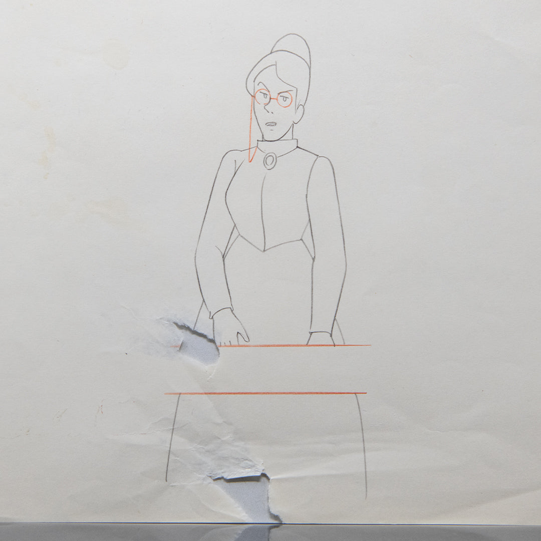 Heidi – Fräulein Rottenmeier – original animation production artwork – detail 4