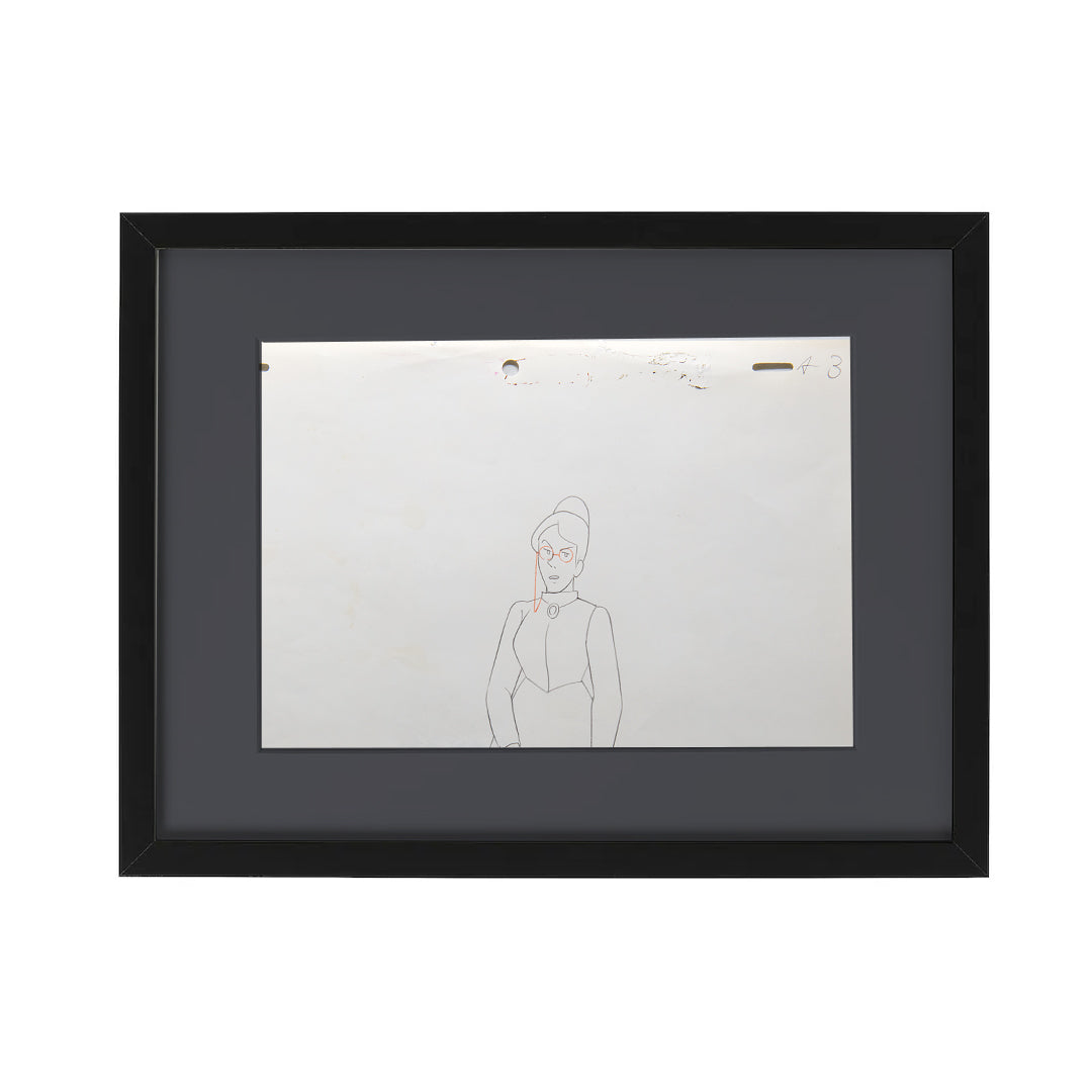 Heidi – Fräulein Rottenmeier – original animation production artwork – detail 3