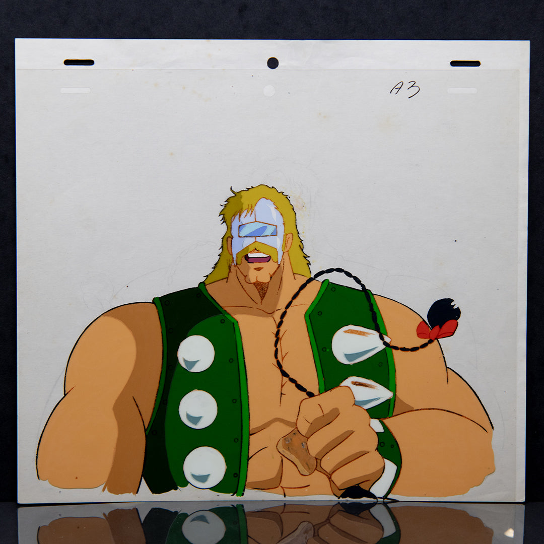 Kinnikuman - Mr MuscleMan - NeptuneMan Holding RamenMan braid - Production Cel + Douga Stuck