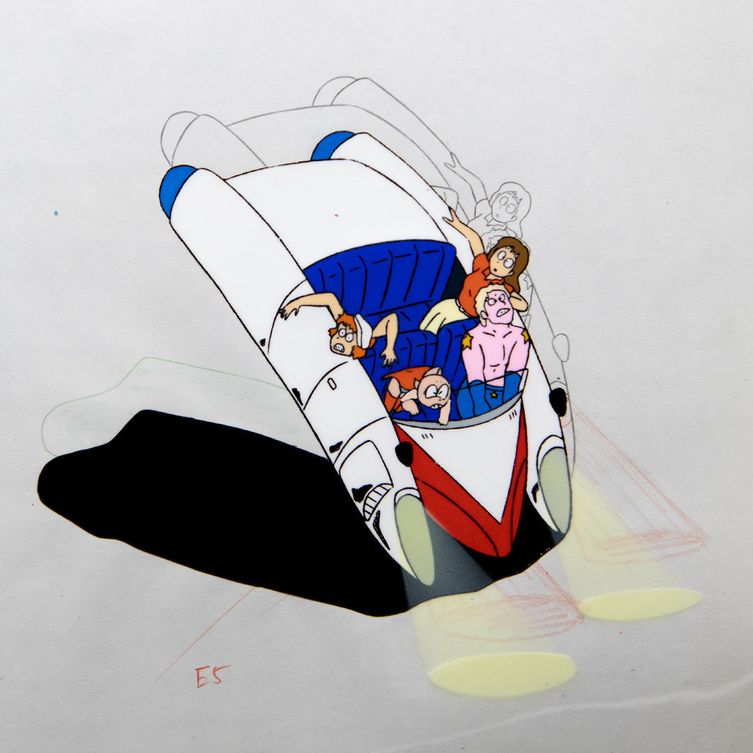 Kinnikuman (Muscle Man) – Terryman Near Crashing the Car – original animation production artwork – detail 3