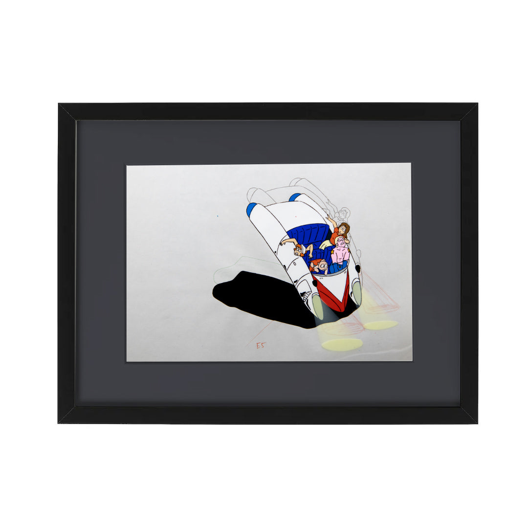 Kinnikuman (Muscle Man) – Terryman Near Crashing the Car – original animation production artwork – detail 2