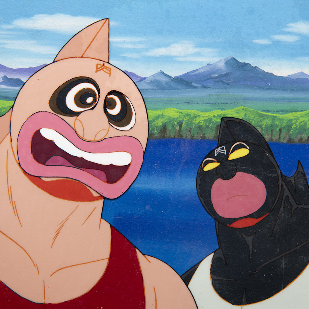 Kinnikuman aka Muscle Man - KNK & PrinceKamehame - Original Production Cel Anime w/ Background