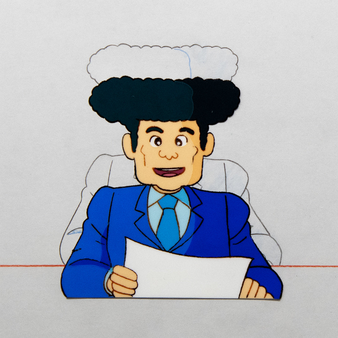 Kinnikuman (Muscle Man) – Sportscaster – original animation production artwork