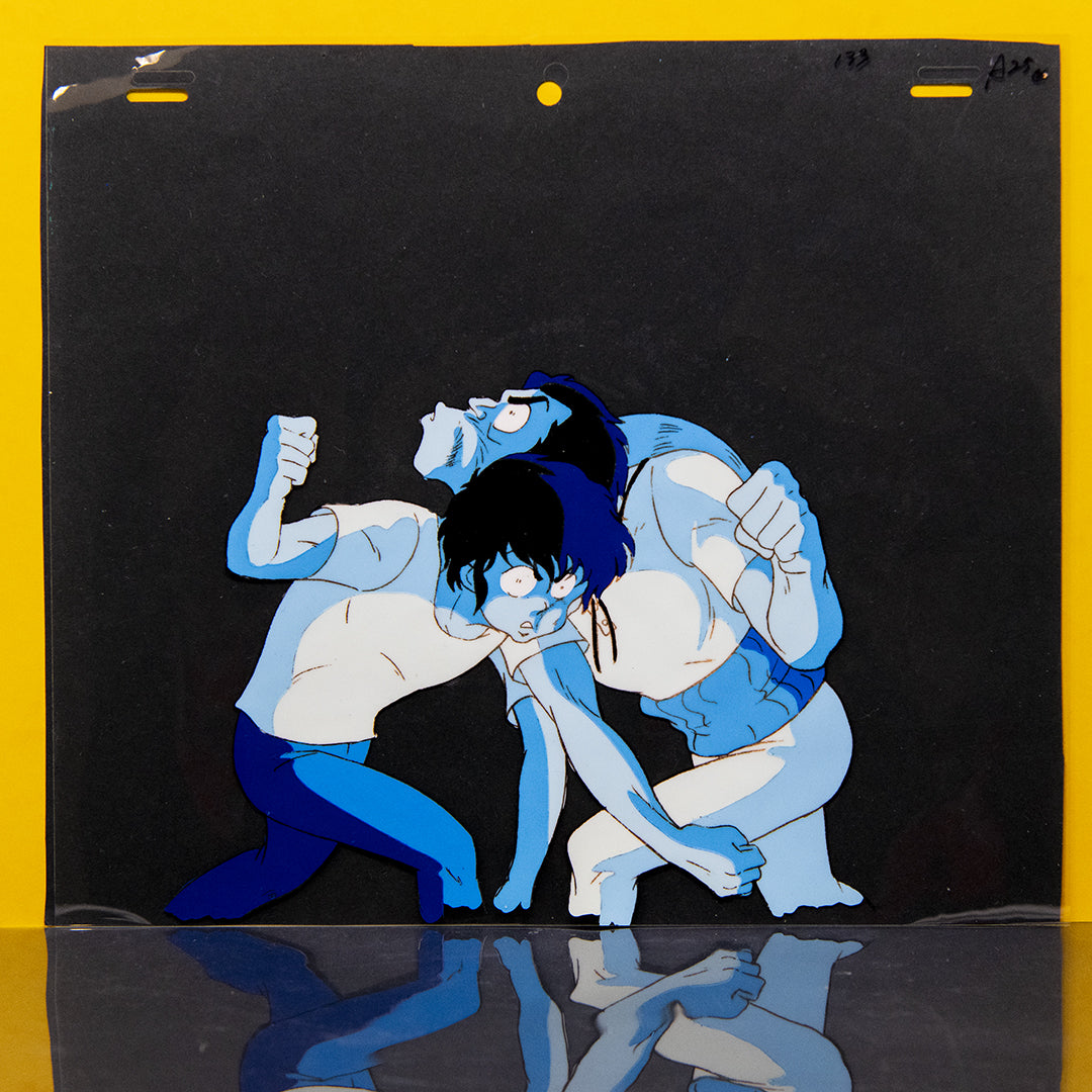 Urusei Yatsura (Lamu) - Moroboshi Ataru Fight Scene - Original Production Cel Anime