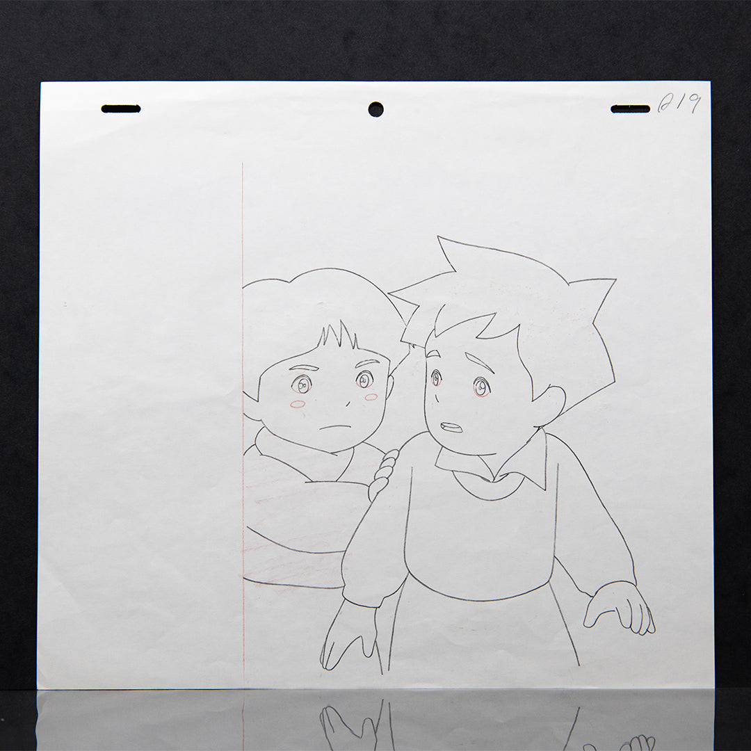 Lassie – Priscilla and John – original animation production artwork – detail 2
