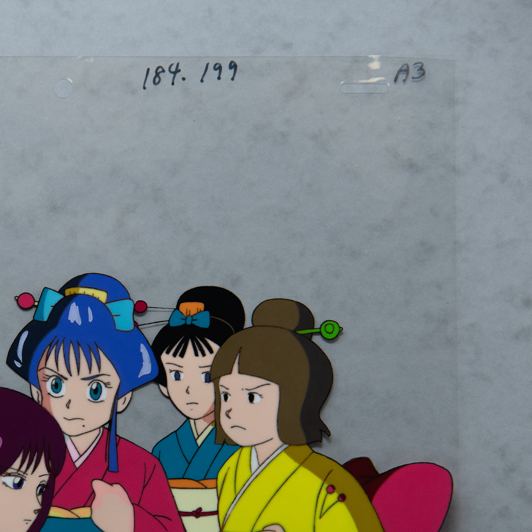 Norakuro – Rika Meeting a Group of Women – original animation production artwork – detail 6