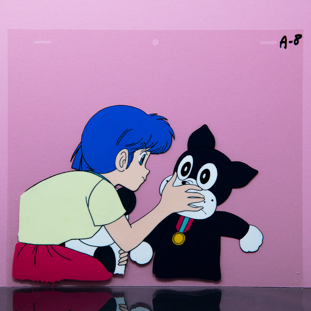 Norakuro - Rika shushes Norakuro kun - Original Production Cel Anime