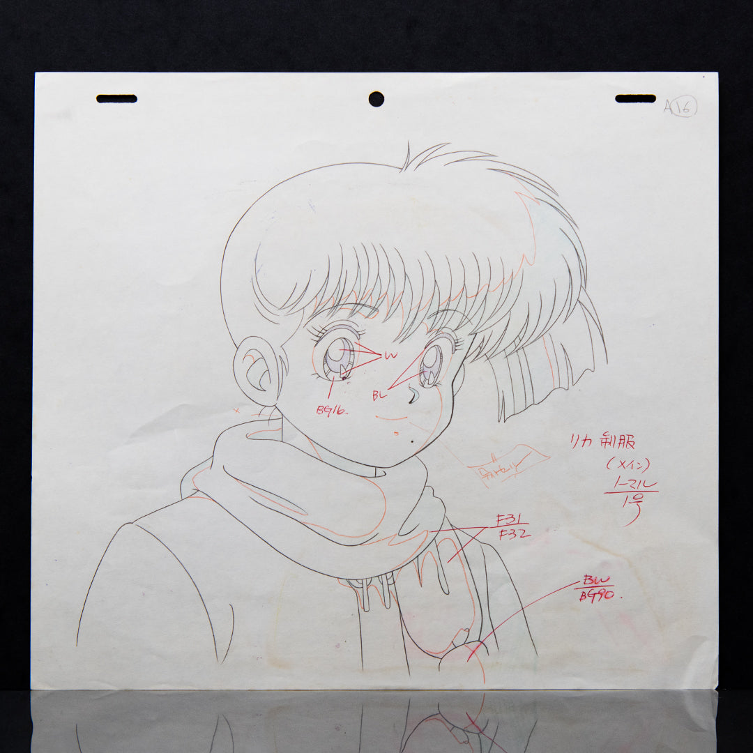 Norakuro – Rika – original animation production artwork – detail 2