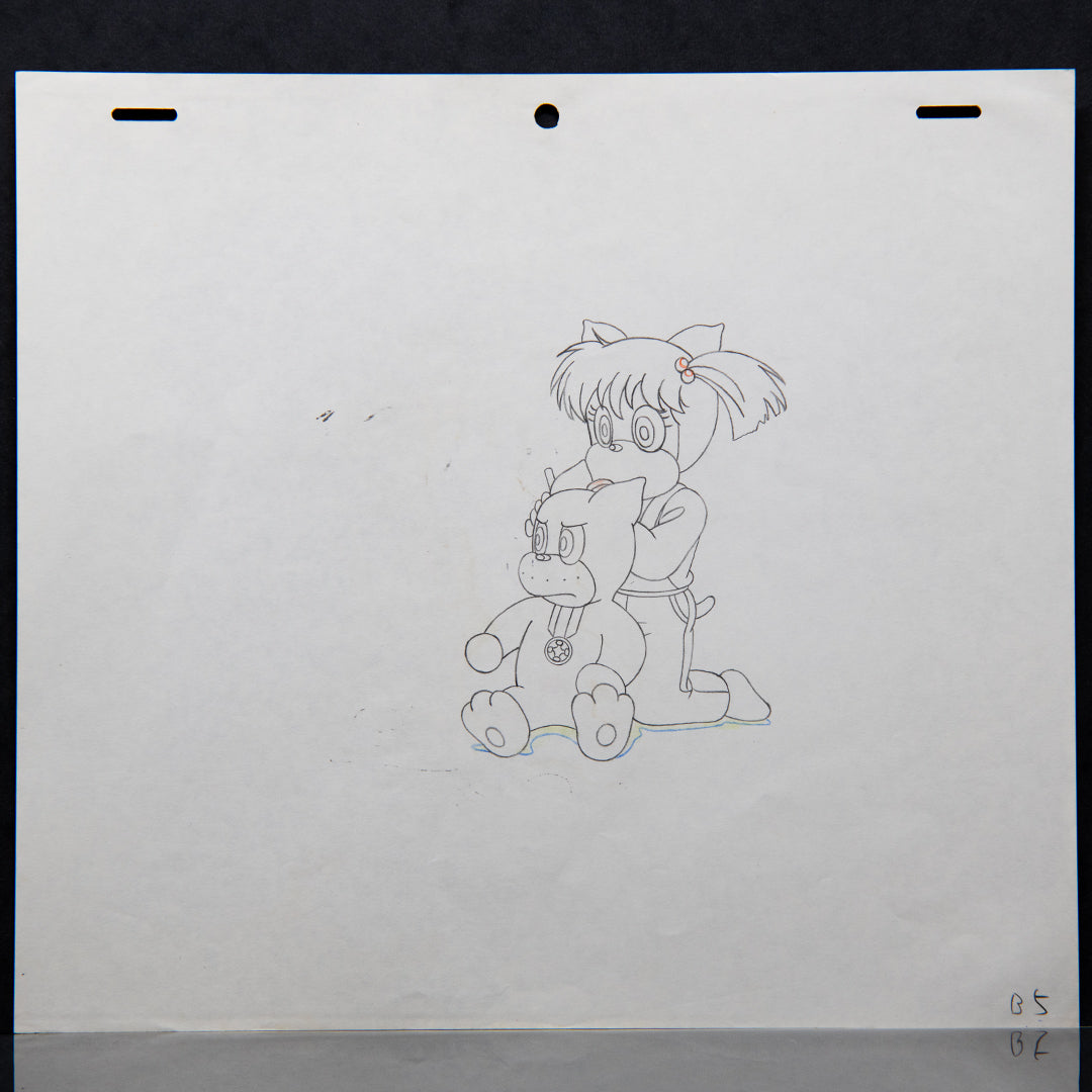 Norakuro – Norakuro-kun & Rika with Dog Face – original animation production artwork – detail 4