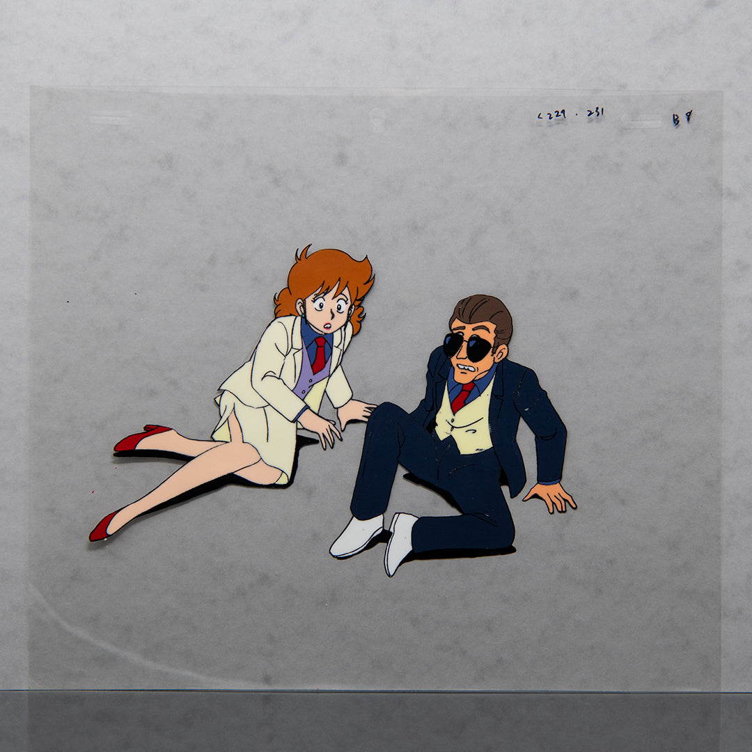 Norakuro – Couple on the Ground – original animation production artwork – detail 4