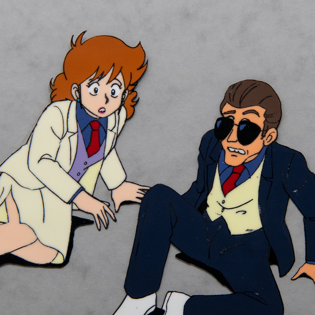 Norakuro – Couple on the Ground – original animation production artwork – detail 2
