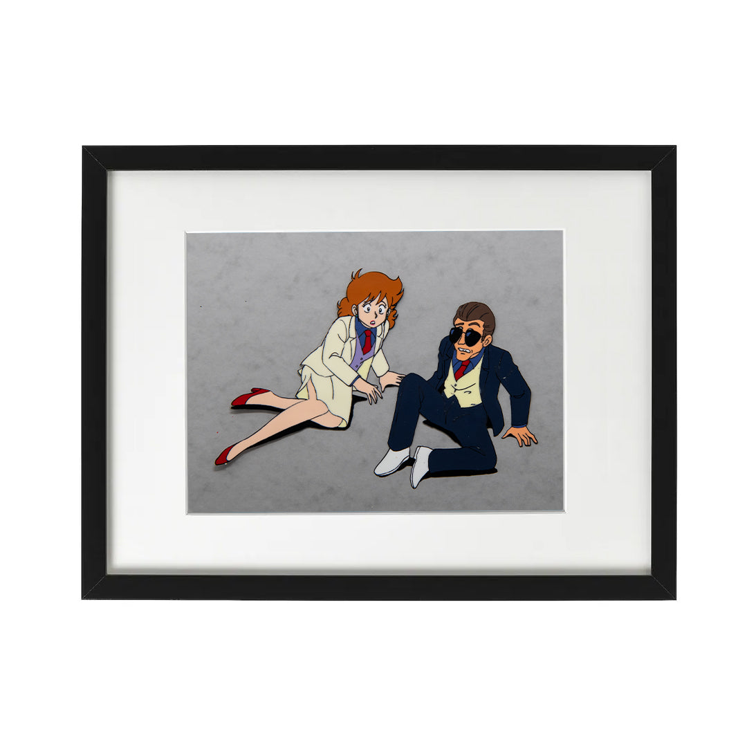 Norakuro – Couple on the Ground – original animation production artwork – detail 3